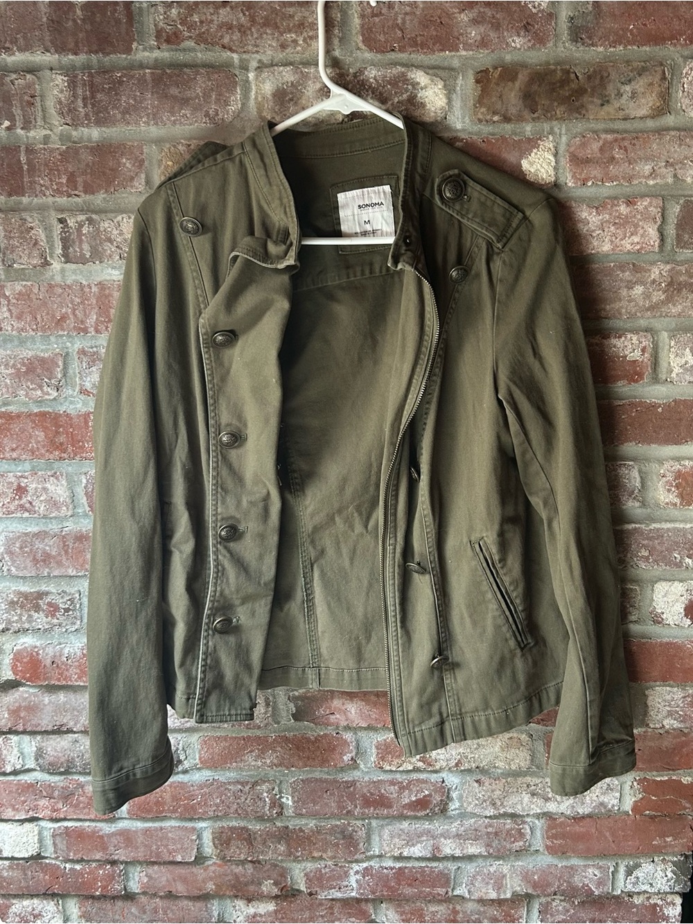 Sonoma Olive Green Utility Jacket - Women's Button Front